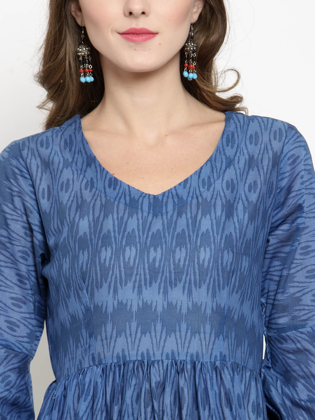 Women Blue Printed Kurta