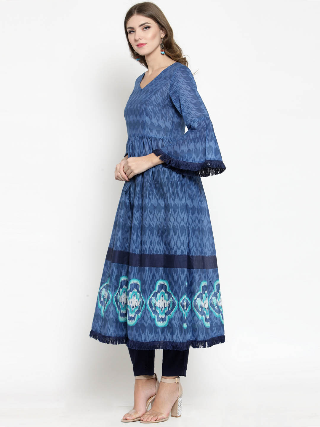 Women Blue Printed Kurta