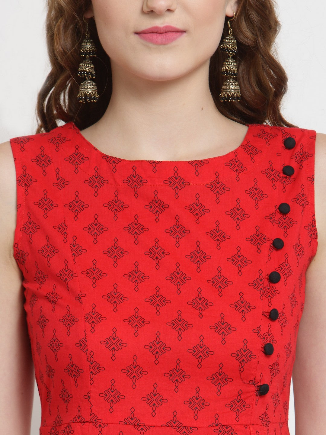 Red Long Anarkali Kurta