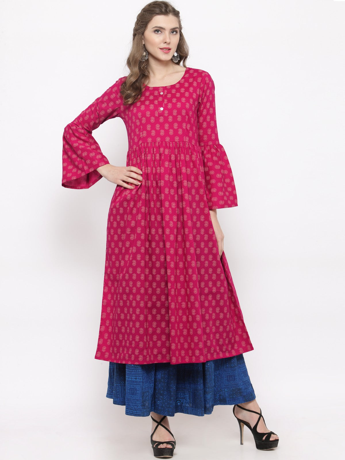 Bell sleeve Kurta with palazzo