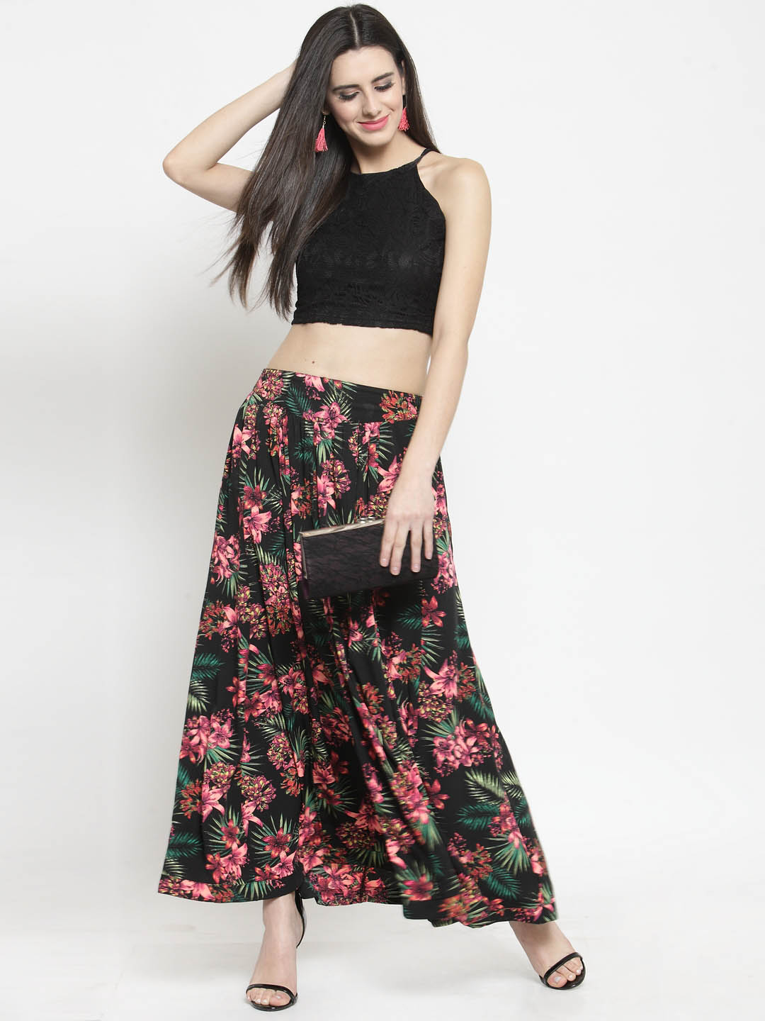 Printed Flared skirt
