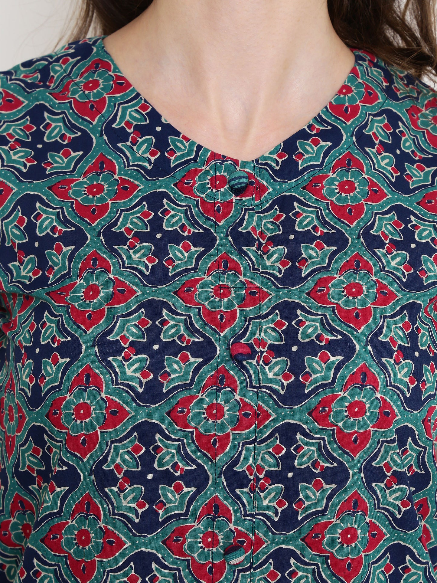 Green Printed Kurta With Palazzo
