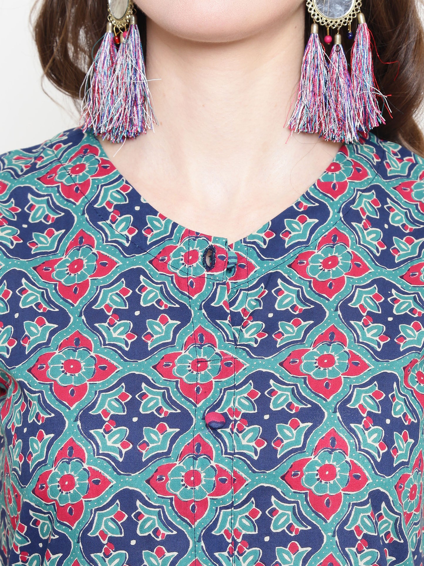 Green Printed Kurta With Palazzo