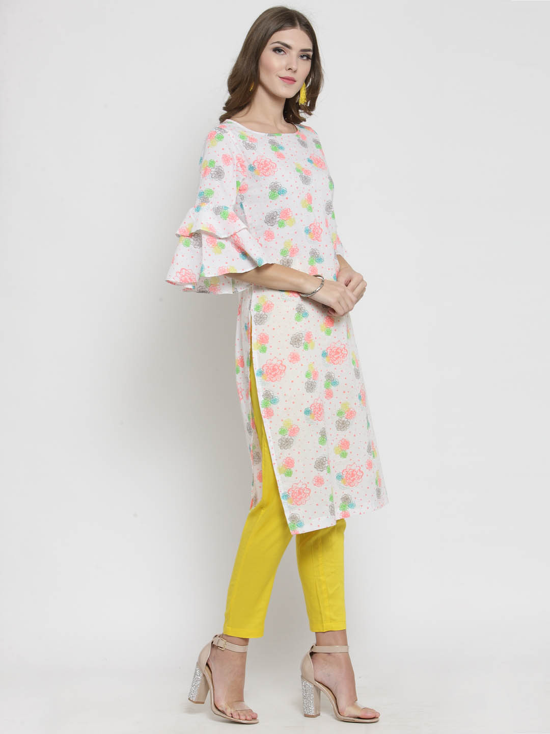 Womens Straight kurts with bell sleeves set