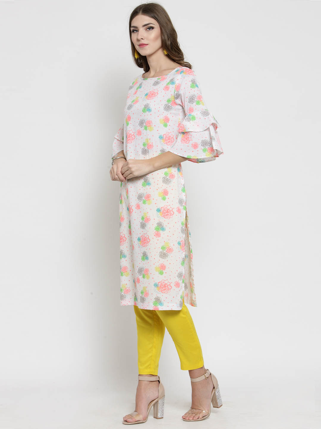 Womens Straight kurts with bell sleeves set