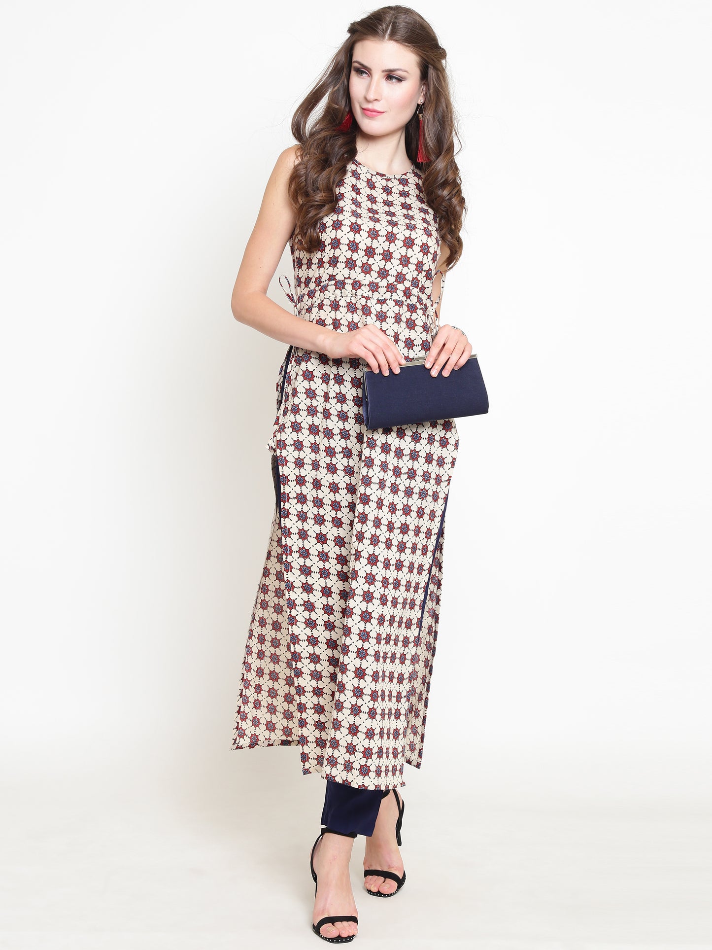 Offwhite Printed Kurta With Palazzo