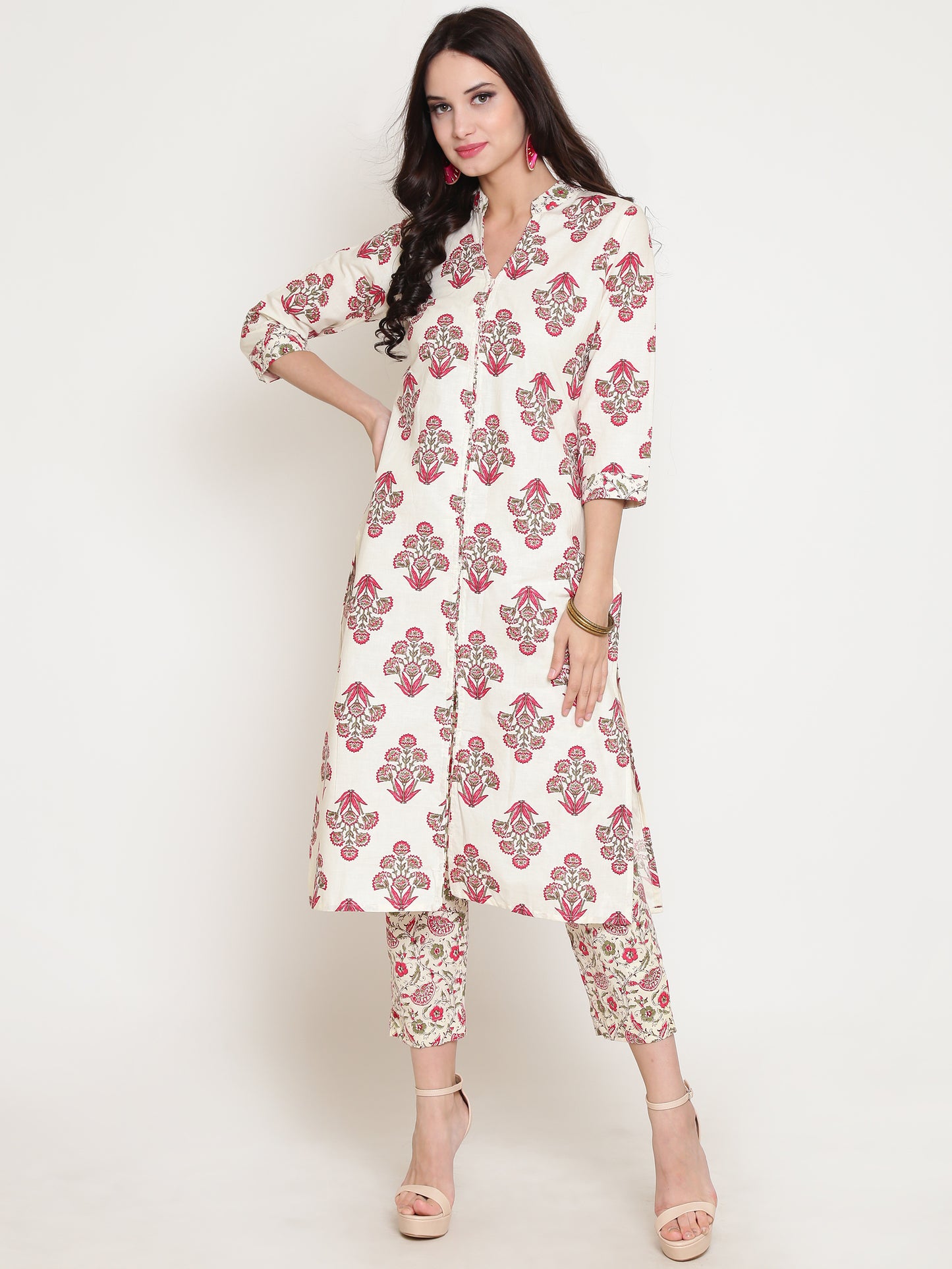 Floral Printed front Slit Kurta