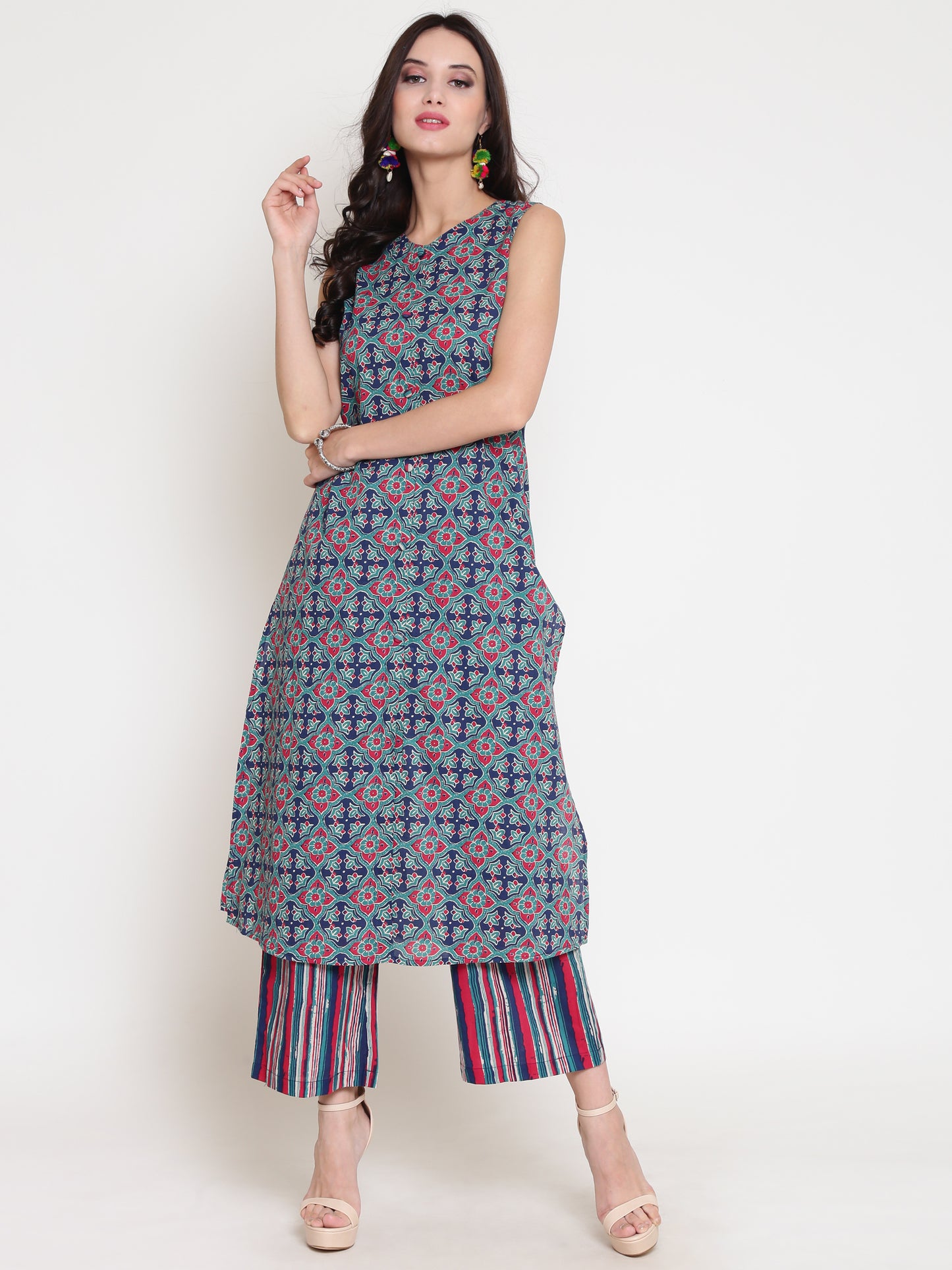 Multicolored Printed Cigarette Palazzo