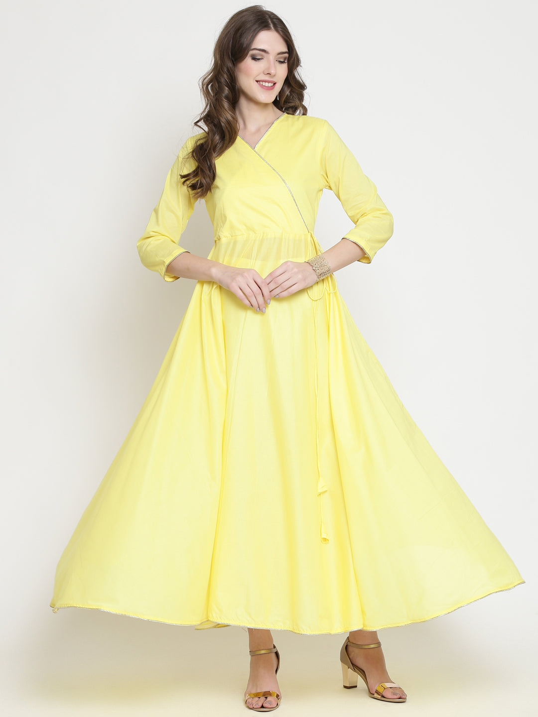 Wrap front flounce kurta