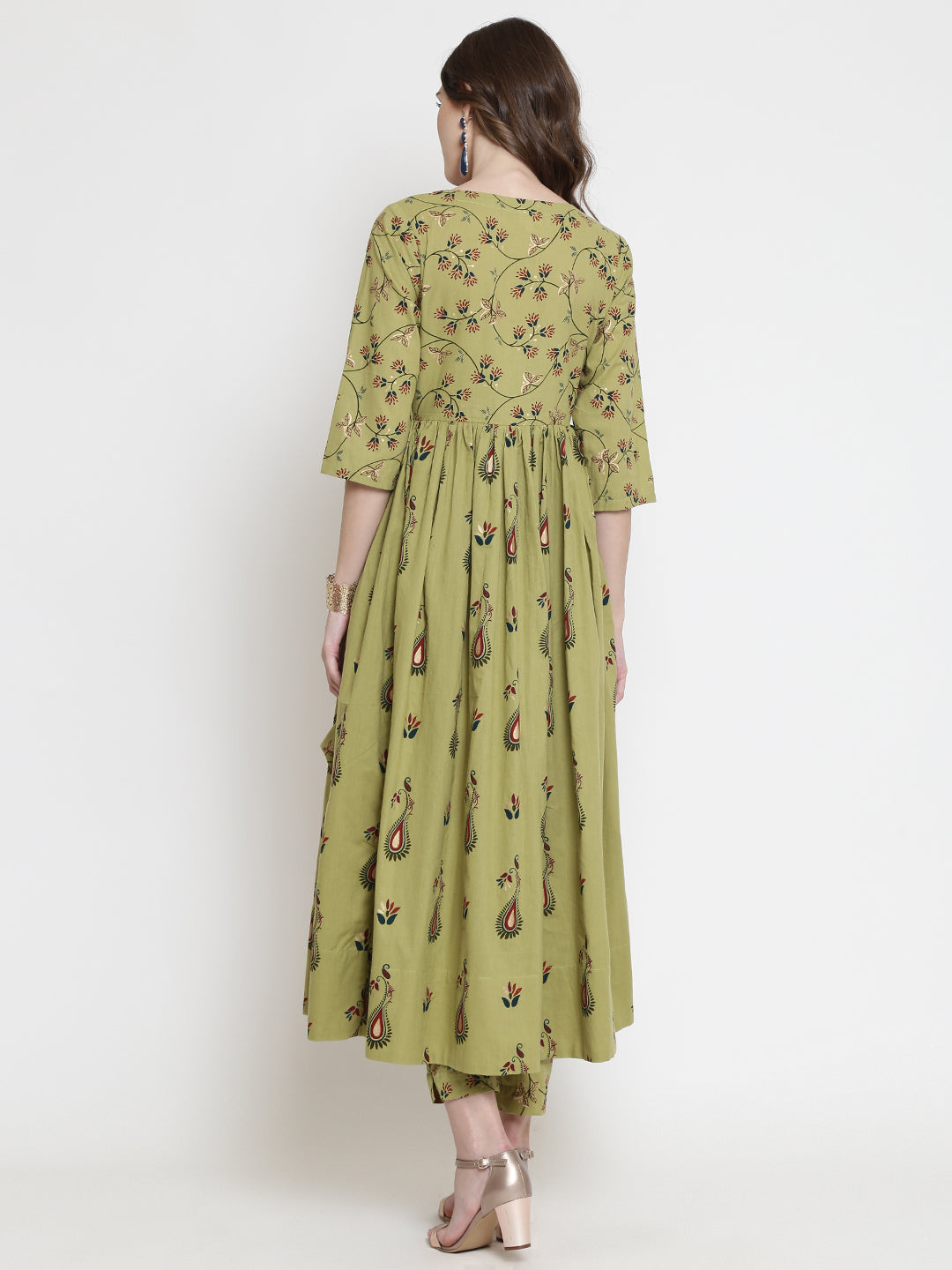 printed wrap front kurta