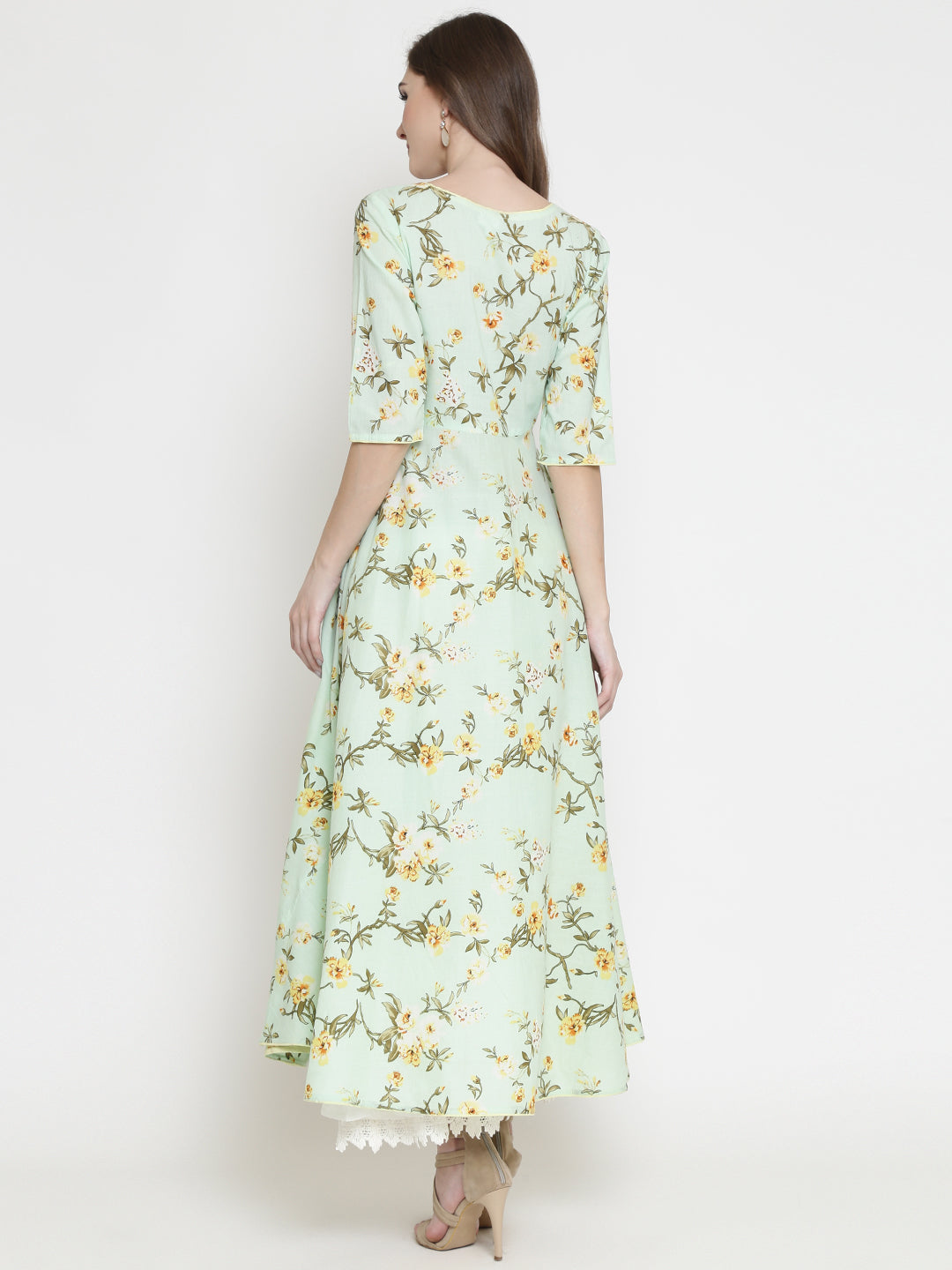 Flared floral print Kurta