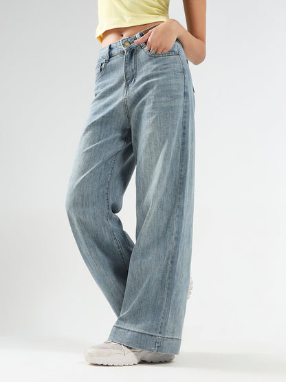 High Waist Wide Leg Strechable Jeans