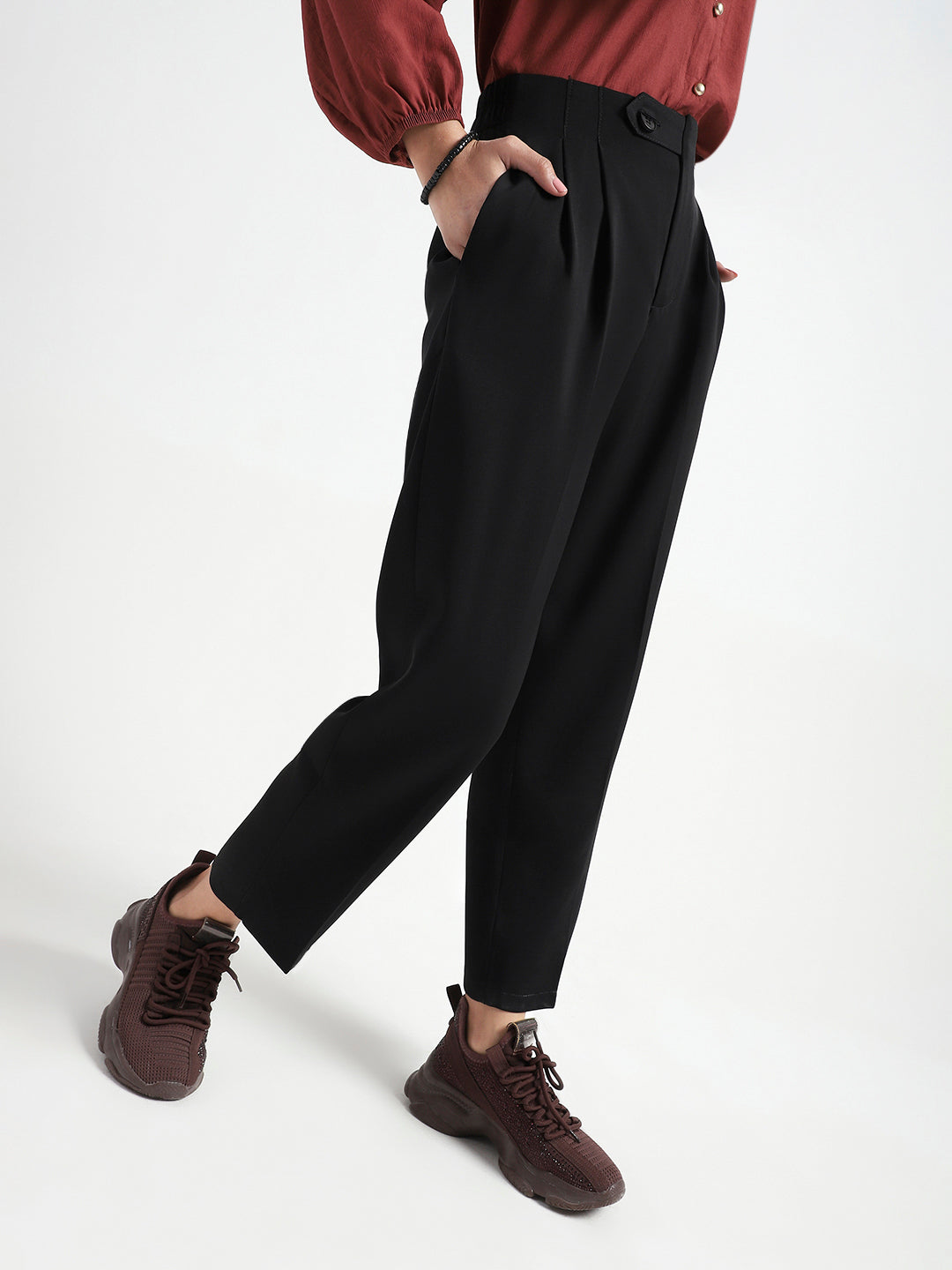 Korean High Rise Pleated Trouser