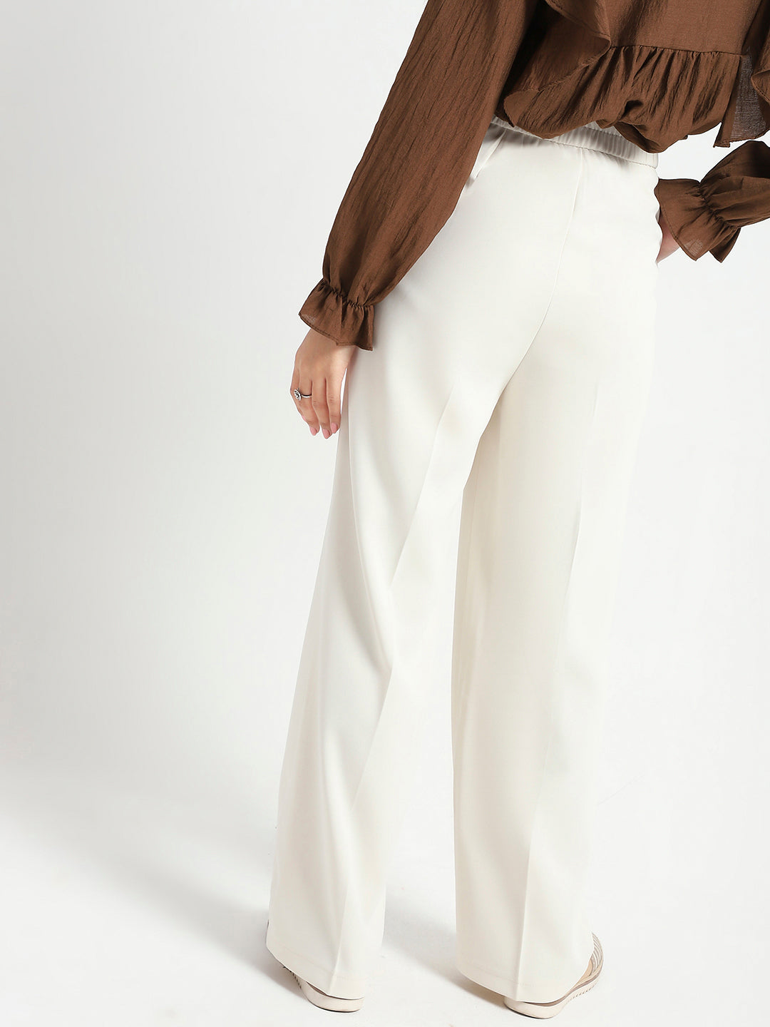 Korean Offwhite High Rise Pleated Trouser