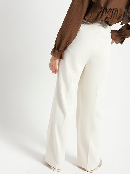 Korean Offwhite High Rise Pleated Trouser