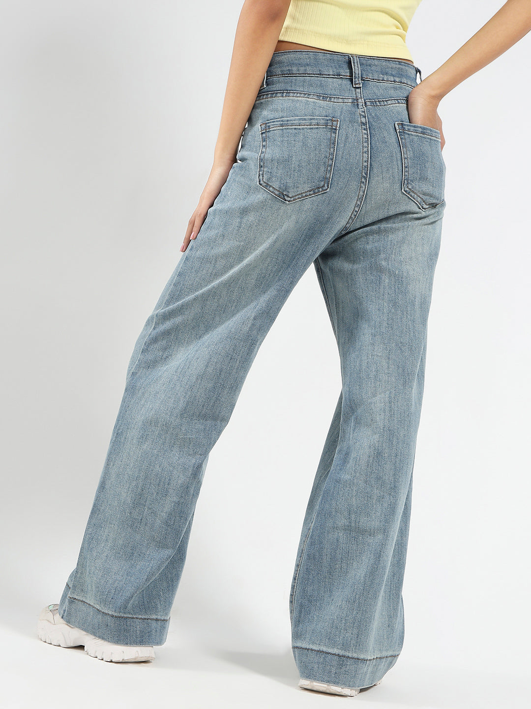 High Waist Wide Leg Strechable Jeans