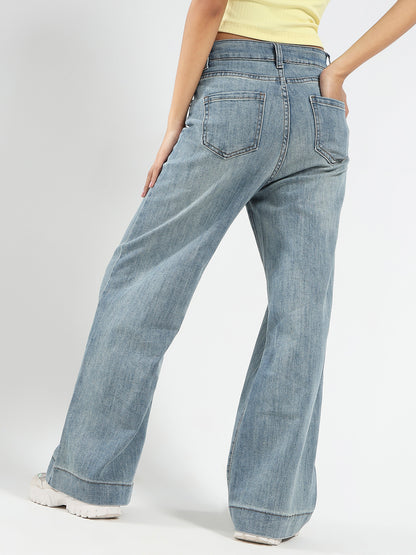 High Waist Wide Leg Strechable Jeans