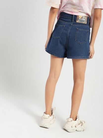 High Rise Double Pocket Vintage Denim Shorts