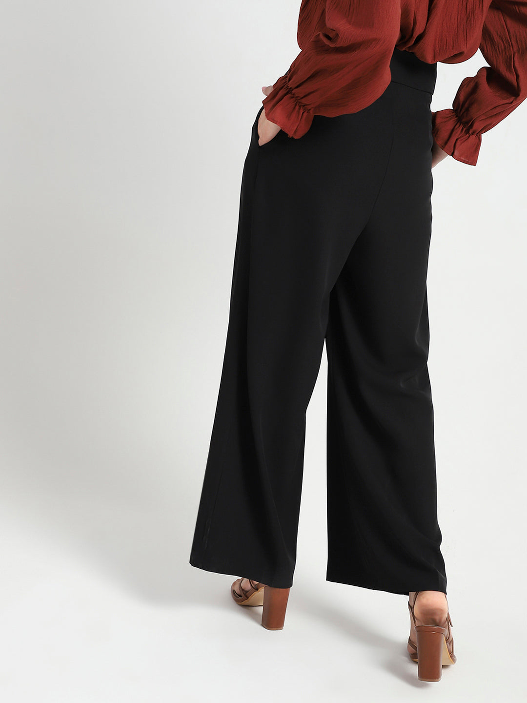 Korean High Rise Pleated Wide Leg Trouser