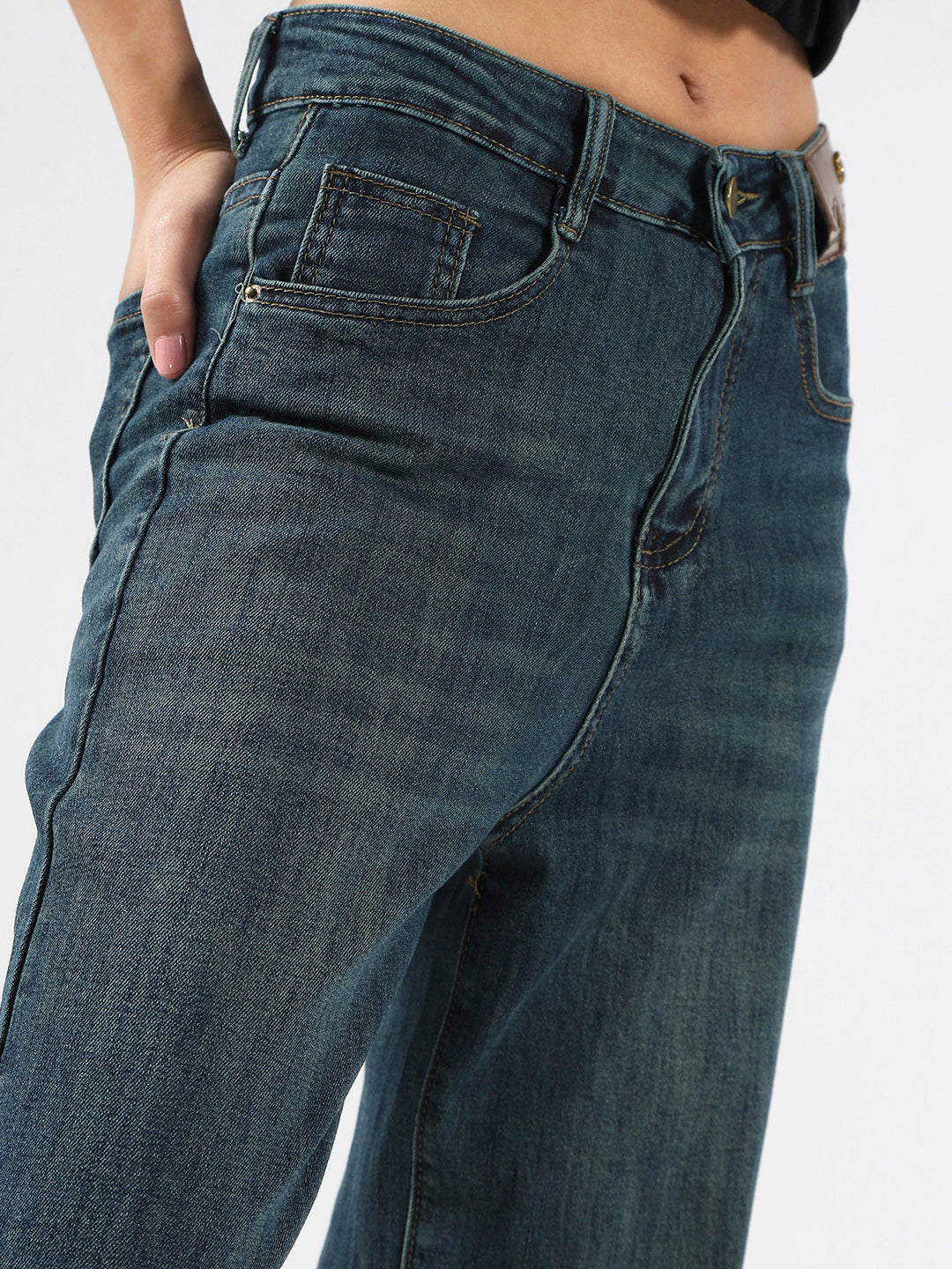 High Waist Wide Leg Strechable Jeans