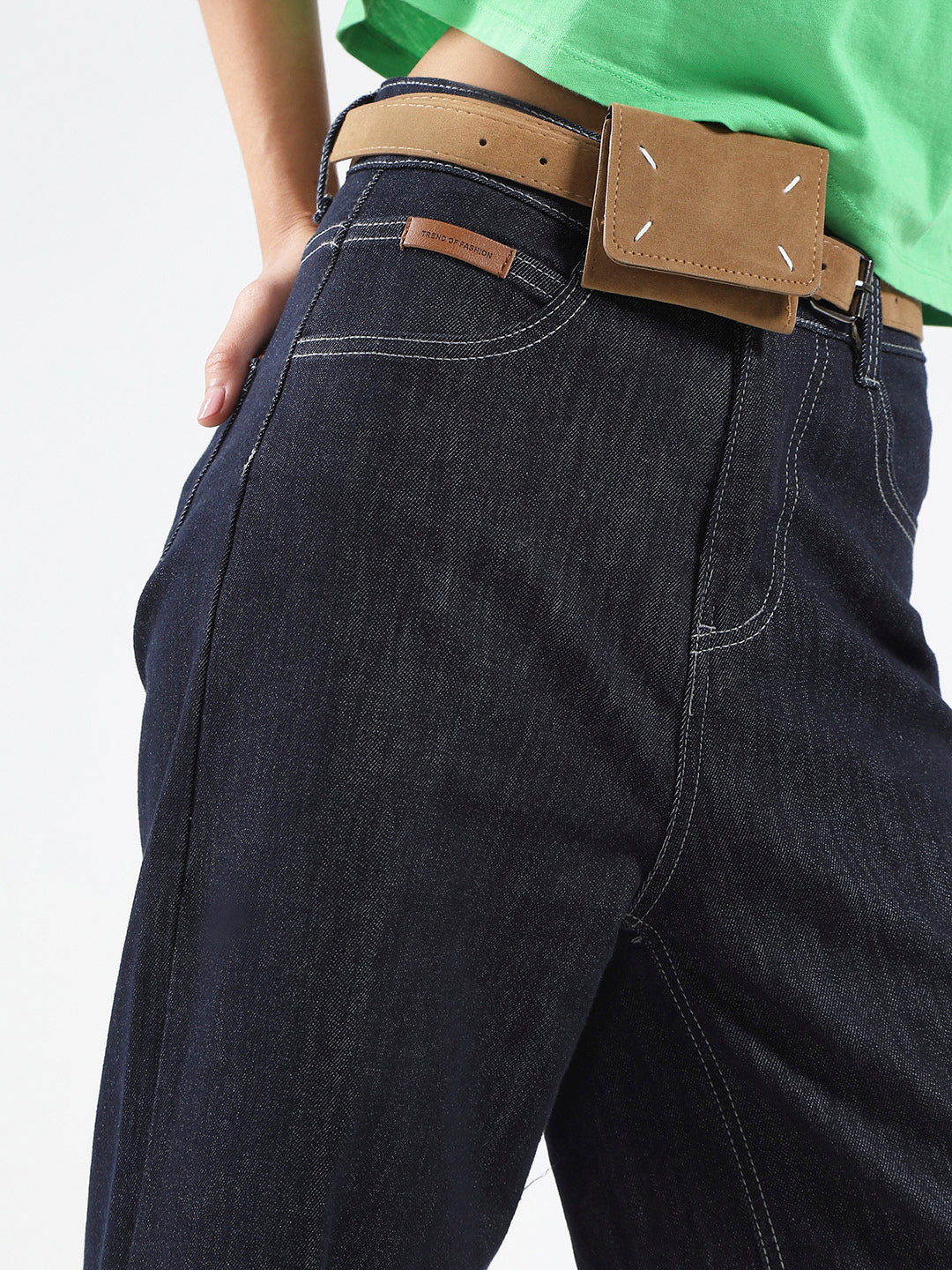 Blue High Waist Wide Leg Jeans