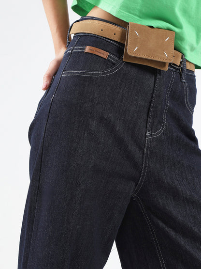 Blue High Waist Wide Leg Jeans