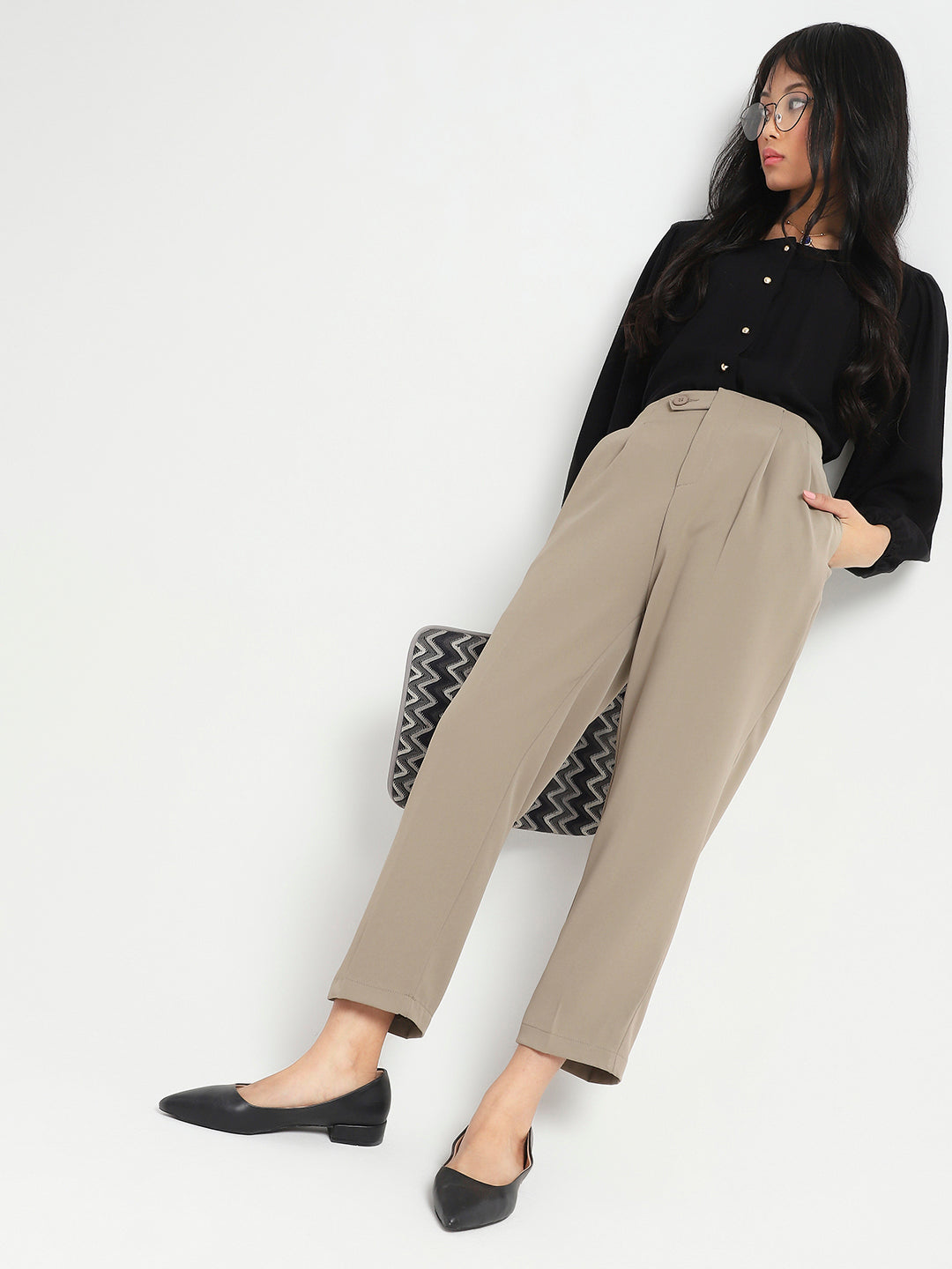 Korean High Rise Pleated Trouser