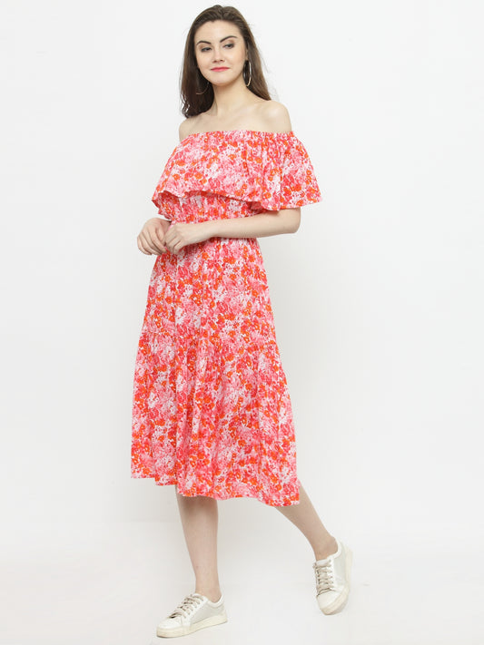 Knee long Off shoulder dress