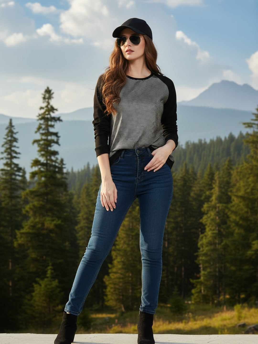 Trendy Black & Silver Printed Sweatshirt for Women | Casual Winter Wear