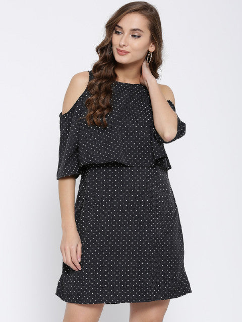 Print Cold Shoulder  Dress