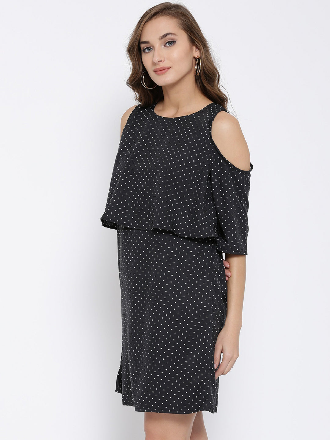 Print Cold Shoulder  Dress