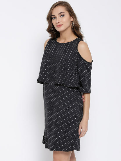 Print Cold Shoulder  Dress