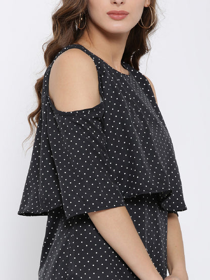 Print Cold Shoulder  Dress