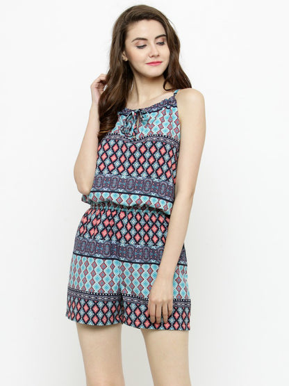 Multi color printed playsuit
