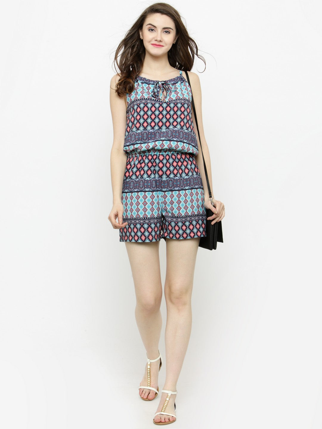 Multi color printed playsuit