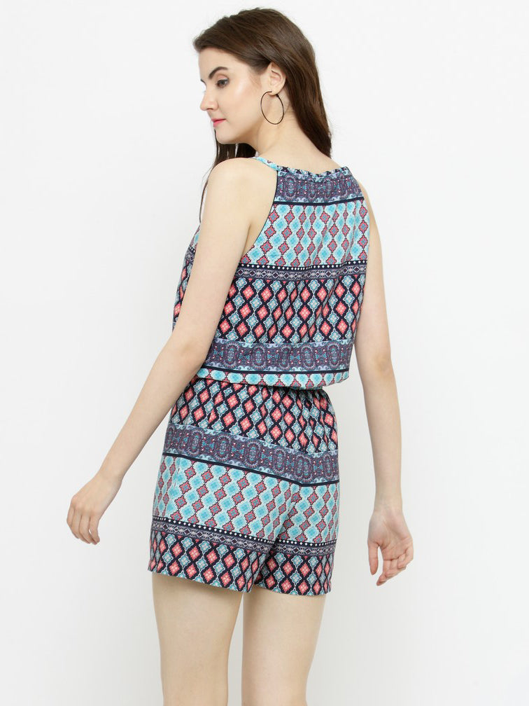 Multi color printed playsuit