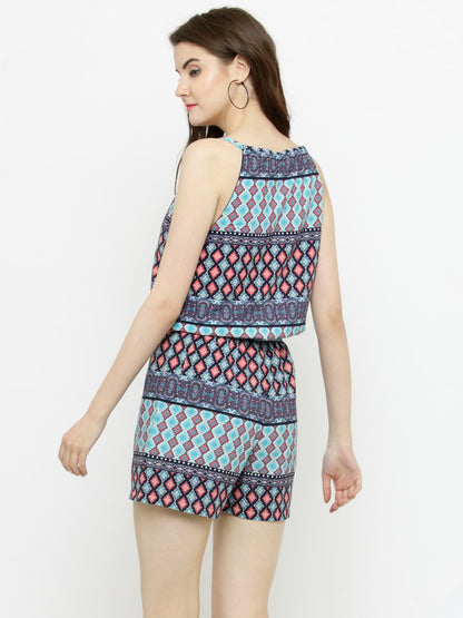 Multi color printed playsuit