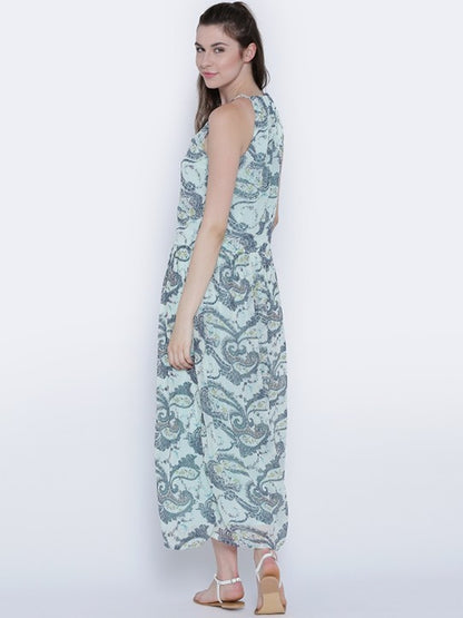 Blue Printed Maxi Dress
