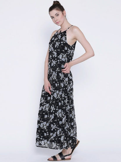 Black Printed Maxi Dress