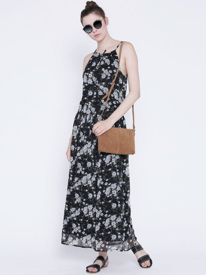 Black Printed Maxi Dress
