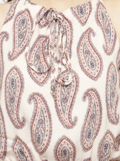 Knee long Tie up neck dress