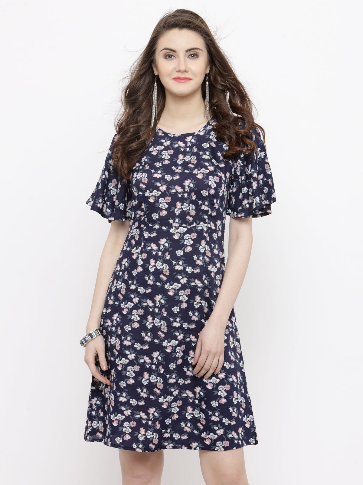 Fleared sleeves A-line dress