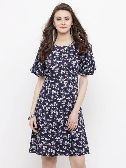 Fleared sleeves A-line dress