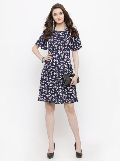 Fleared sleeves A-line dress