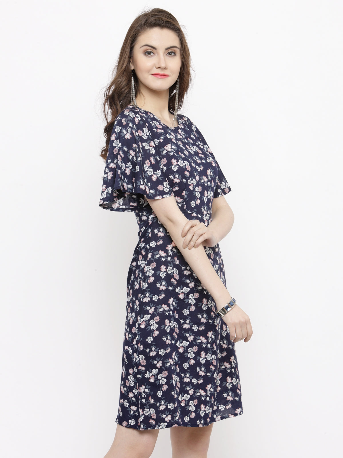 Fleared sleeves A-line dress