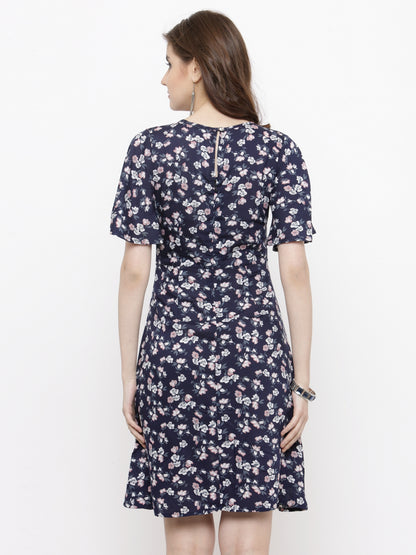 Fleared sleeves A-line dress
