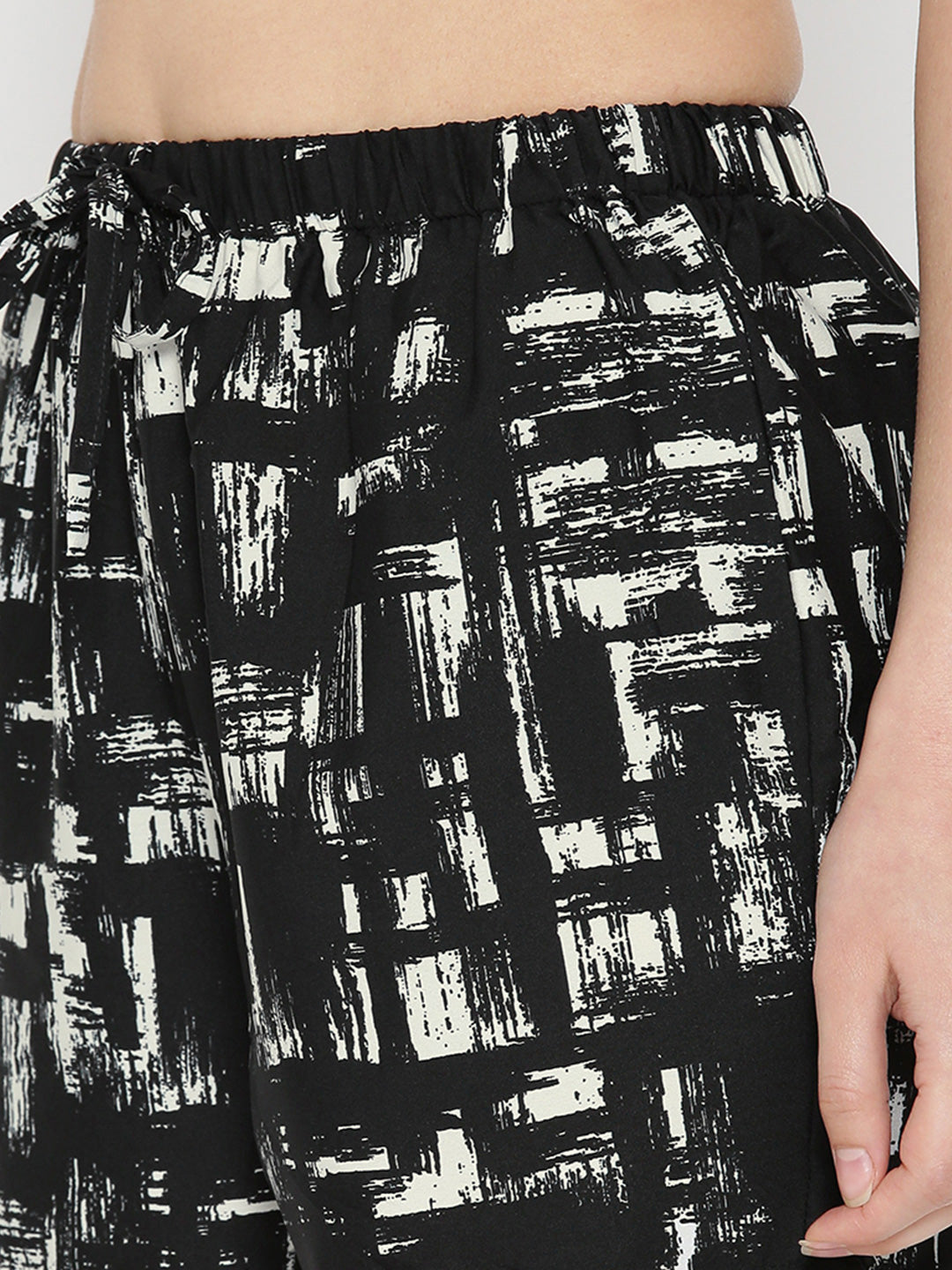 Black Printed Shorts