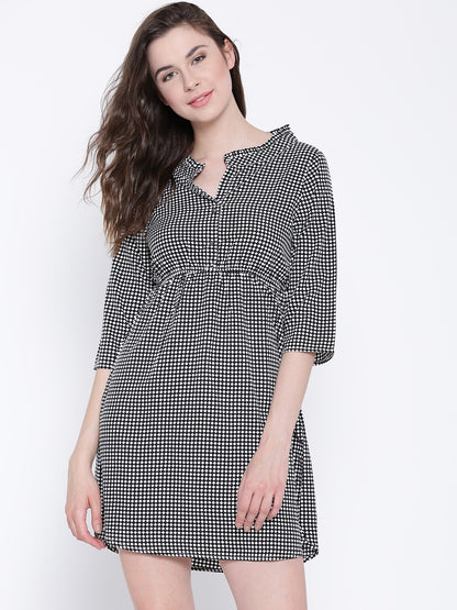 Checked Fit & Flare Dress