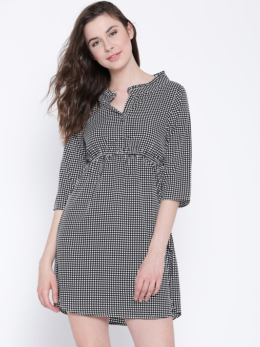 Checked Fit & Flare Dress
