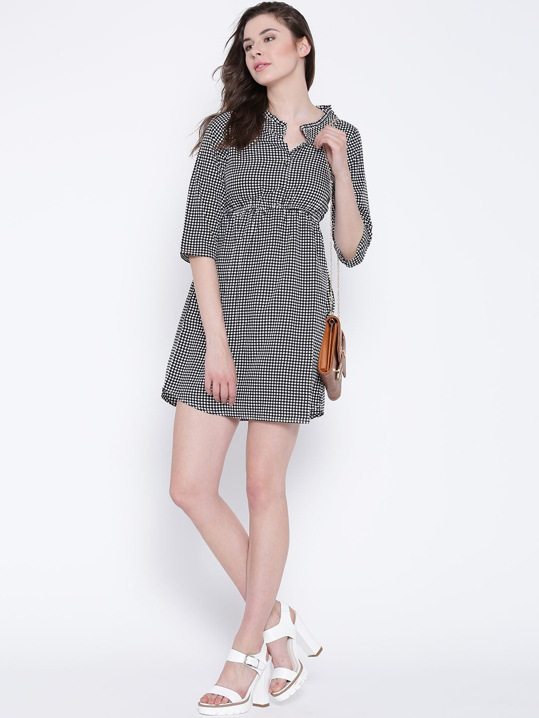 Checked Fit & Flare Dress